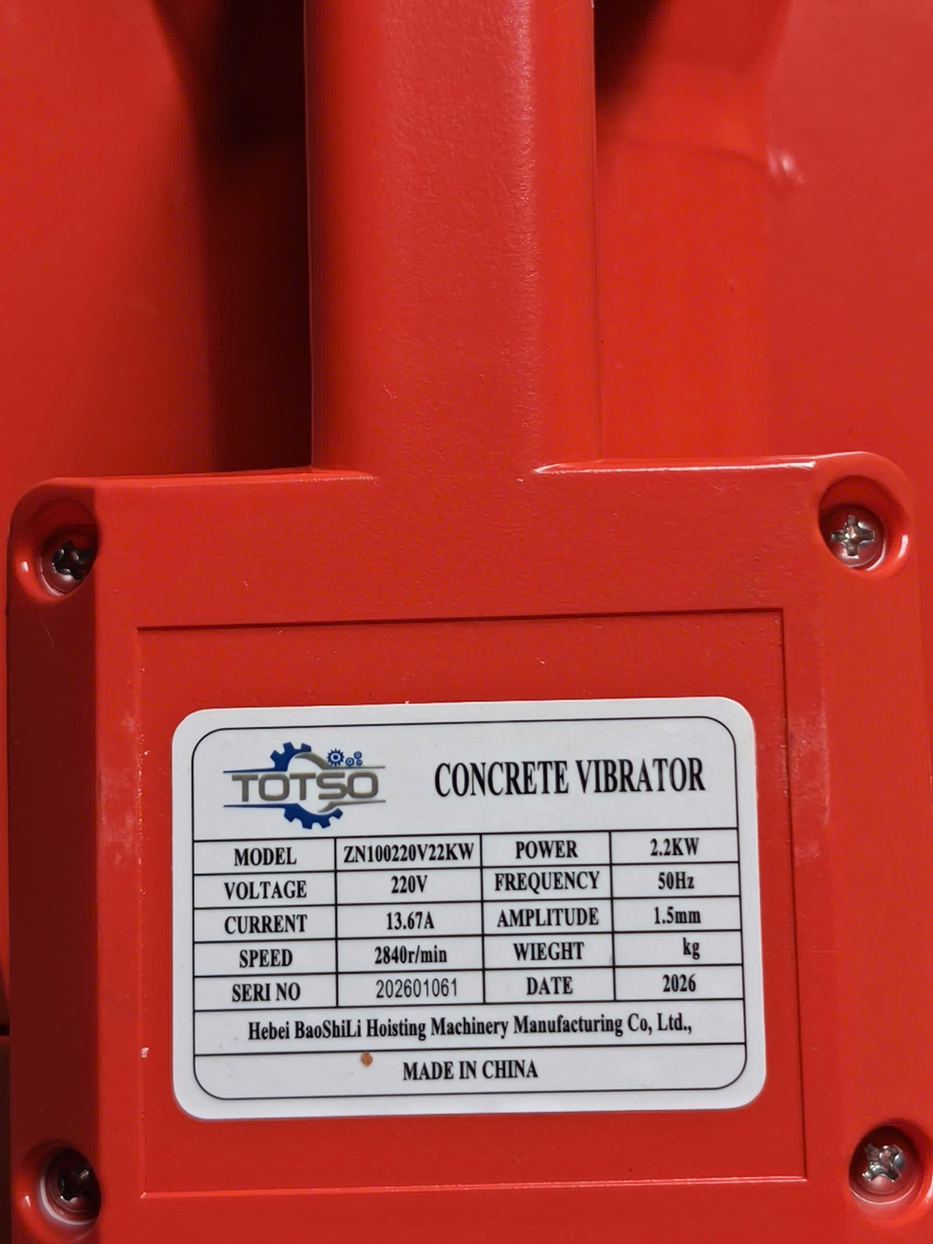 Máy Đầm Dùi Totso 1.5kw/220v Máy Đầm Dùi Totso 1.5kw/220v